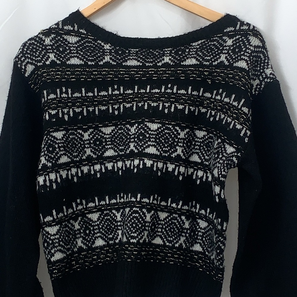 Women’s Sam Edelman Black/White Boatneck Sweater Size Small EUC - Picture 3 of 7